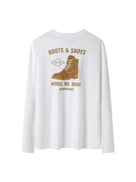 Timberland Shoe Logo Long Sleeves T-Shirt 'White Yellow' A29FC-100