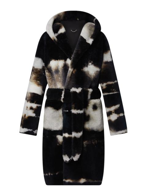 Tie-Dye Shearling Bathrobe Coat