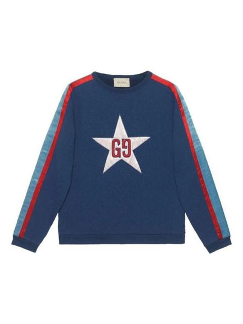 Gucci GG Star Design Crewneck Sweatshirt 'Blue' 576065-XJBBQ-4429