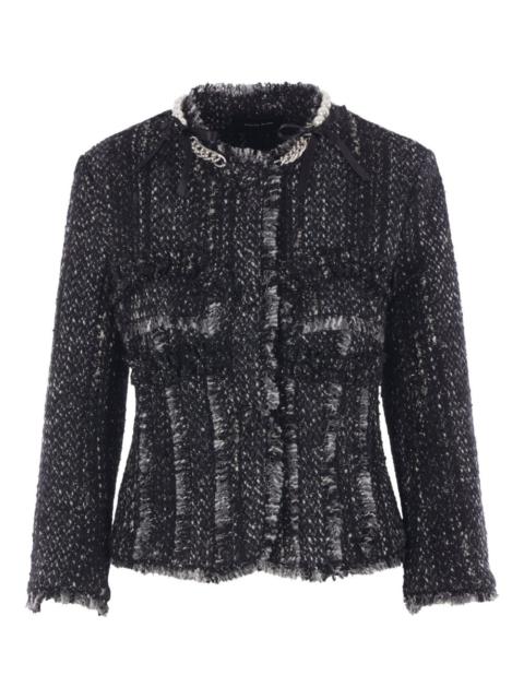pearl-chain tweed jacket