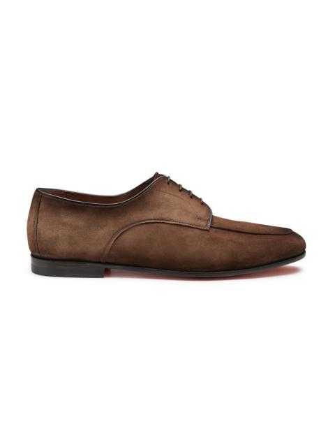Men's brown suede Derby lace-up