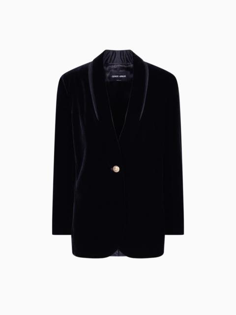 SINGLE-BREASTED JACKET IN VELVET