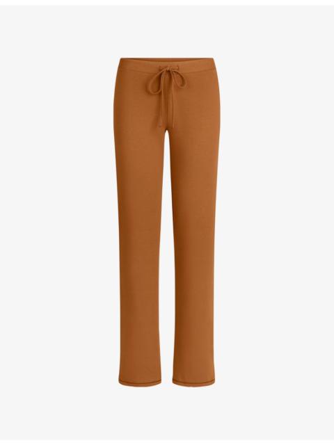 Straight-Leg Cotton-Jersey Trousers