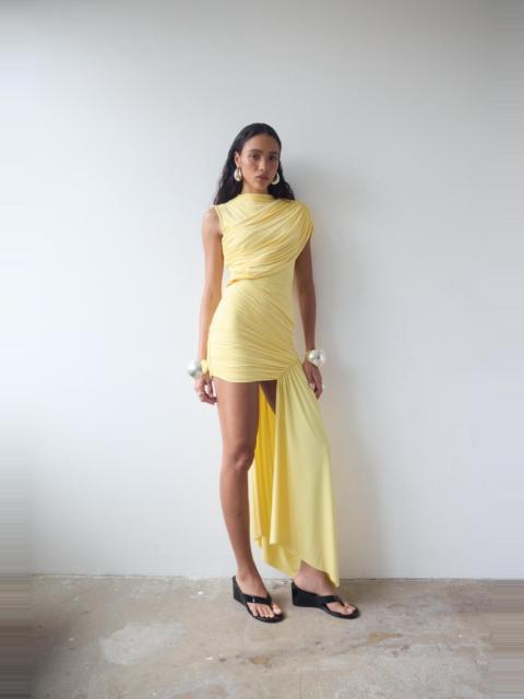 RAVENNA MINI DRESS IN BABY YELLOW JERSEY