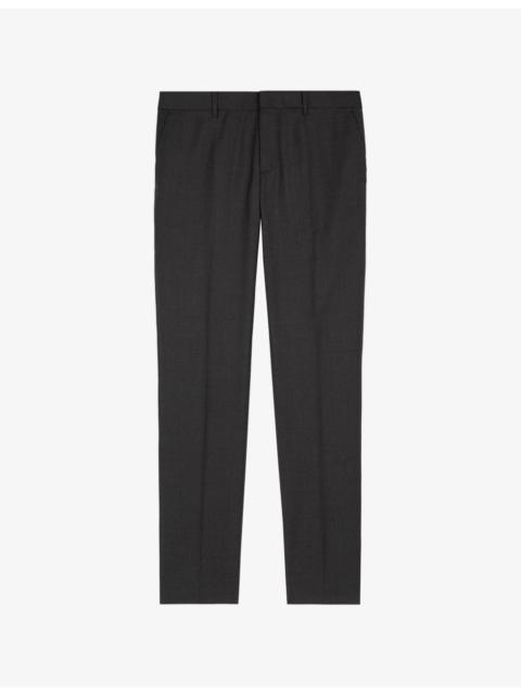 Slim-fit mid-rise wool suit trousers