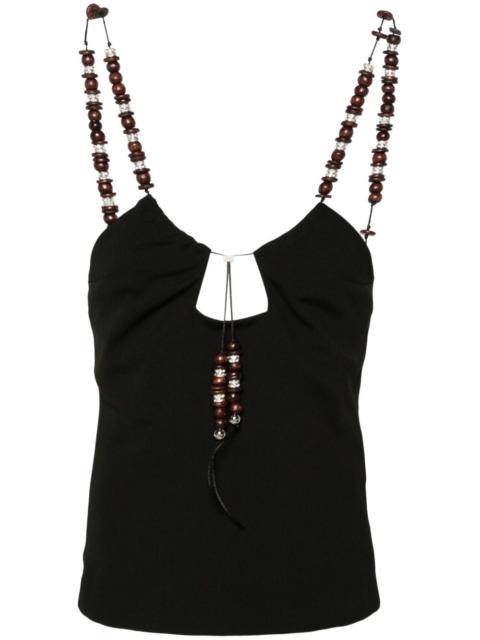 Solarte beaded crepe blouse