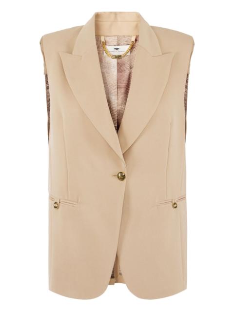 embellished-button sleeveless waistcoat