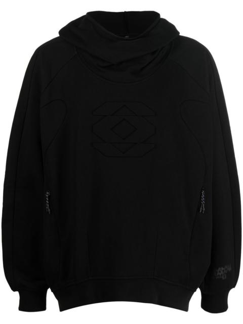 embossed-detail loose-fit hoodie
