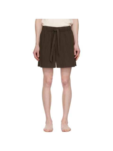 Brown Poplin Pyjama Shorts