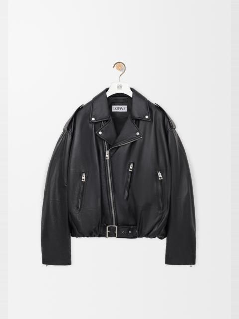 Balloon biker jacket in nappa lambskin