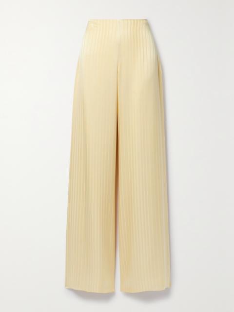 Dresden Silk-satin Jacquard Wide-leg Pants
