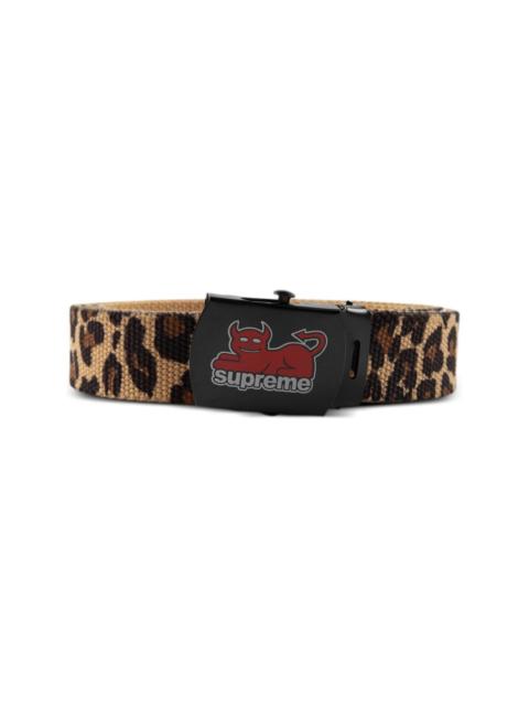 Supreme x Toy Machine webbing belt - SS24A19 LEOPARD | REVERSIBLE