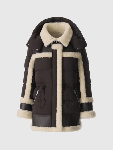 LILIBETH Mixed-media shearling down parka