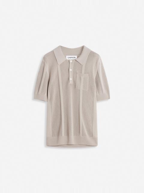 OPENWORK KNIT POLO SHIRT