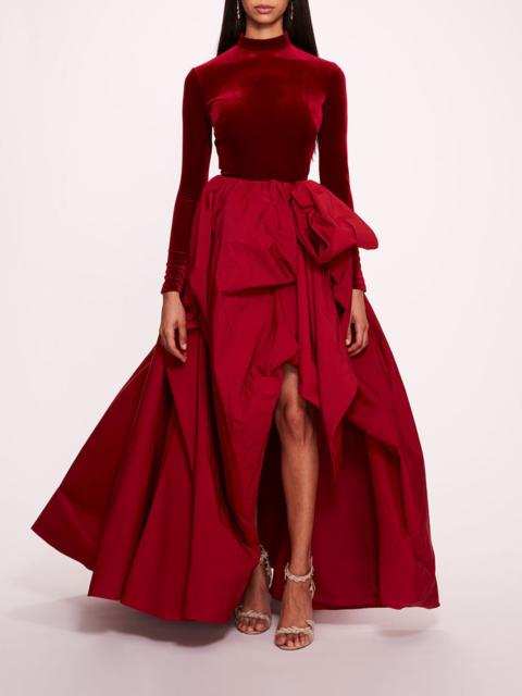 VELVET TAFFETA GOWN