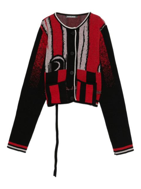 abstract-pattern cardigan