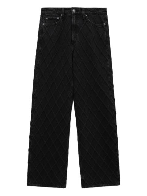 diamond-pattern jeans
