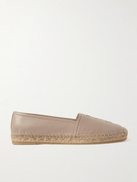 Cassandre Logo-embossed Leather Espadrilles