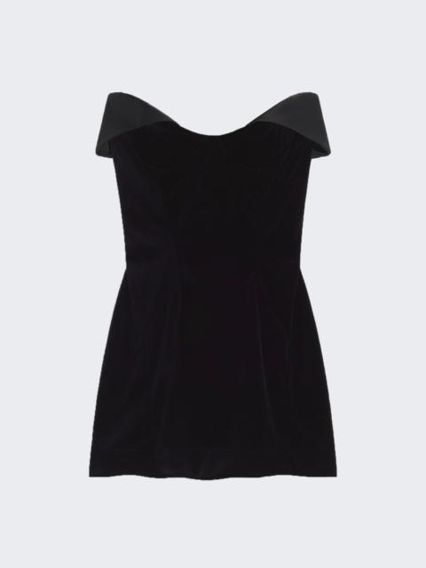 Velvet And Satin Mini Dress Black