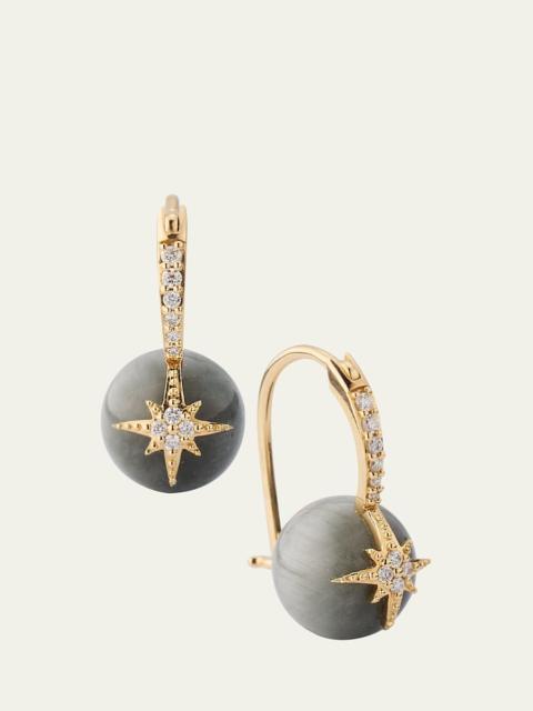 14K Pave Starburst Bead Earrings