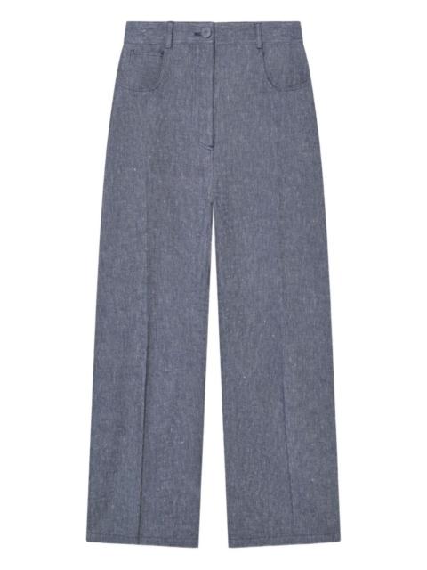 Pella button-fastening wide-leg trousers