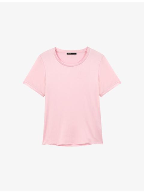 Short-Sleeved Stretch-Silk Top