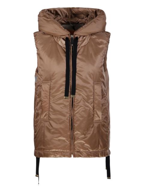 hooded zip-up gilet