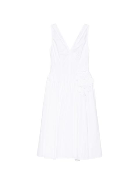 V-neck floral midi dress