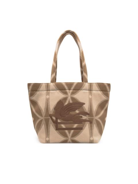 logo-embroidered tote bag