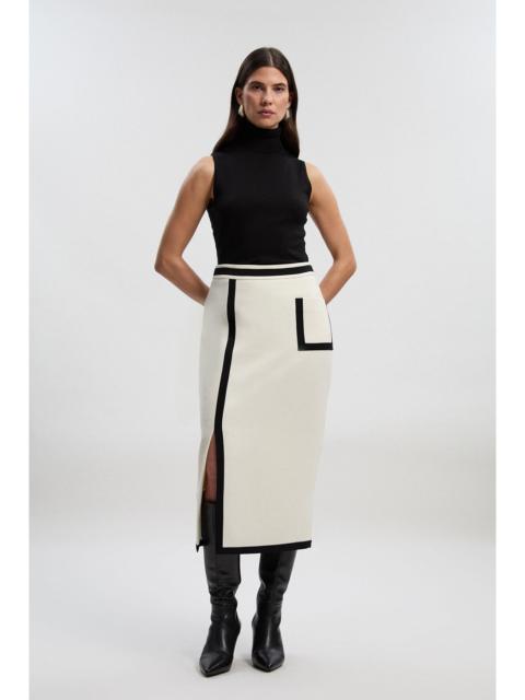 Compact Stretch Tipped Tailored Pencil Skirt