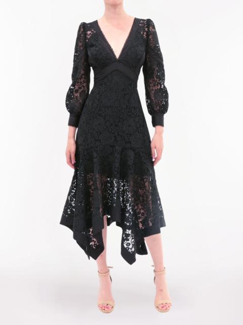 LACE GUIPURE HANDKERCHIEF MIDI DRESS