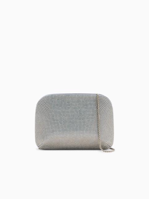 LA PRIMA SATIN AND OPAL RHINESTONE CLUTCH BAG