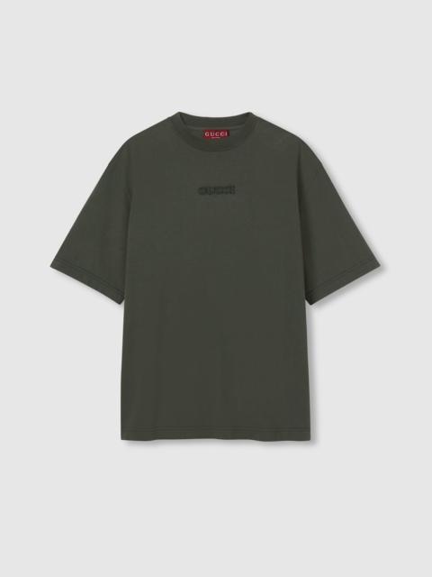 Embroidered cotton jersey T-shirt