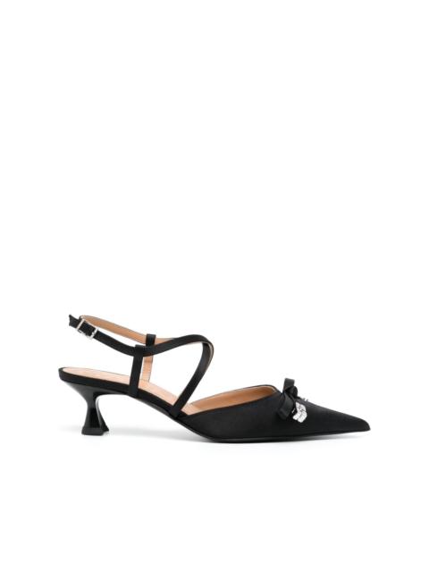 Butterfly Bow 50mm pointed-toe pumps