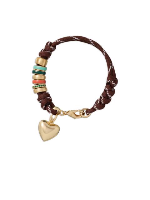 heart-charm braided bracelet