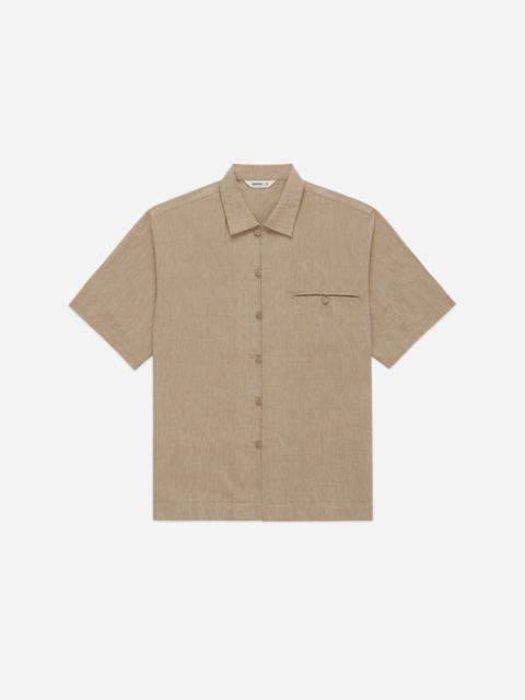 Short Sleeve Loop Shirt - Khaki Linen/Cotton