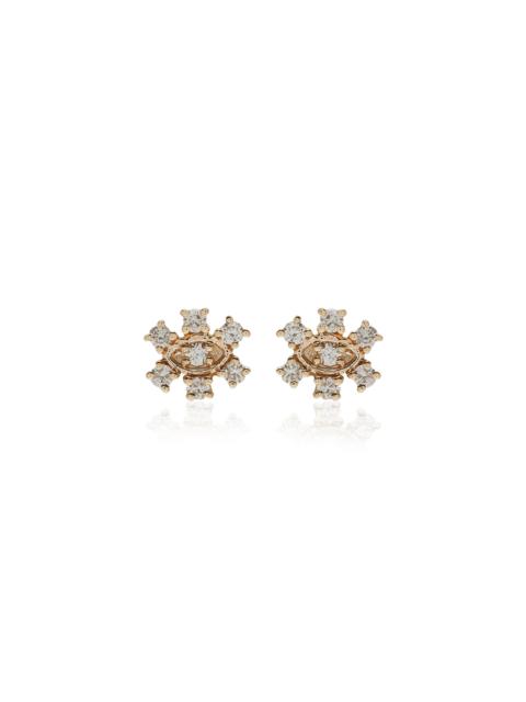 14K Gold Diamond Earrings gold