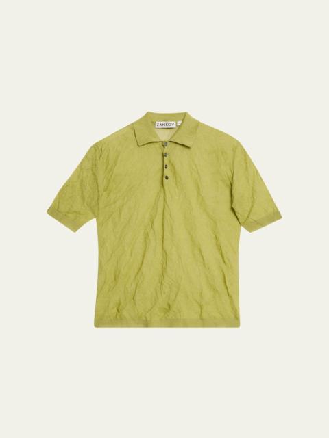Men's Origami Crinkled Polo Shirt