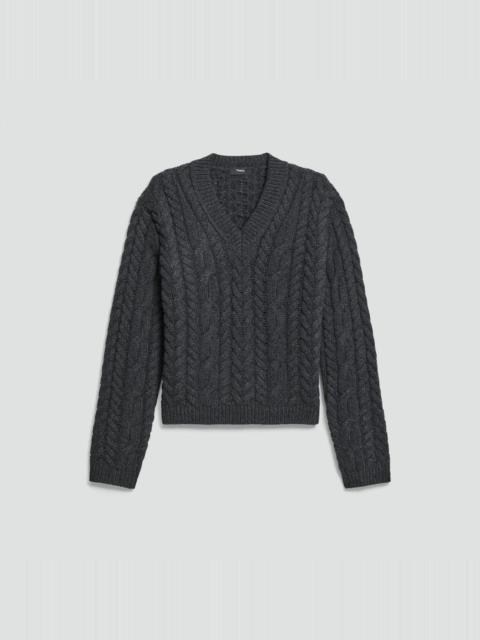 Cable-Knit Sweater in Felted Wool-Cashmere