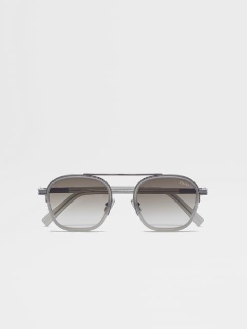 GREY ORIZZONTE I ACETATE AND METAL SUNGLASSES