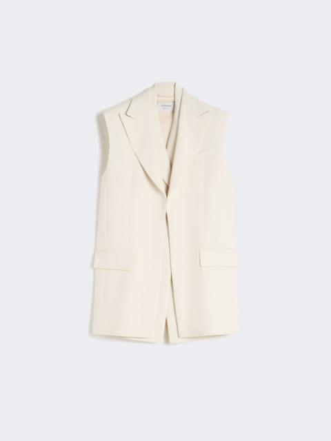 Sleeveless stretch viscose two-piece blazer - ivory