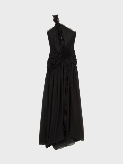 ONE-SHOULDER DRESS IN SILK GEORGETTE