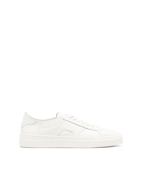 logo-print leather sneakers