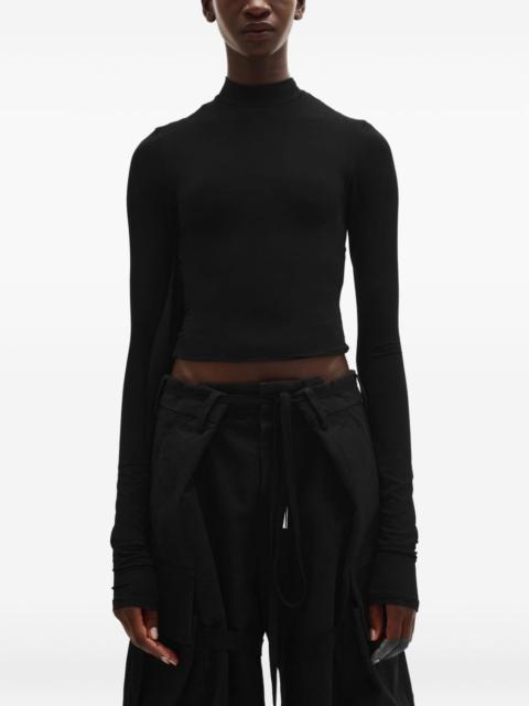 Wivan cropped long-sleeve fitted top
