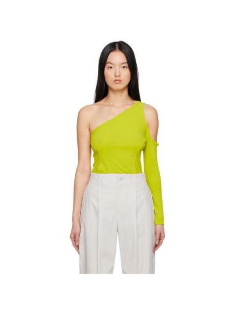 Yellow Figure Mesh Long Sleeve T-Shirt