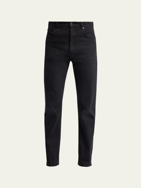 Men's Slim Fit Black Denim Five-Pocket Pants