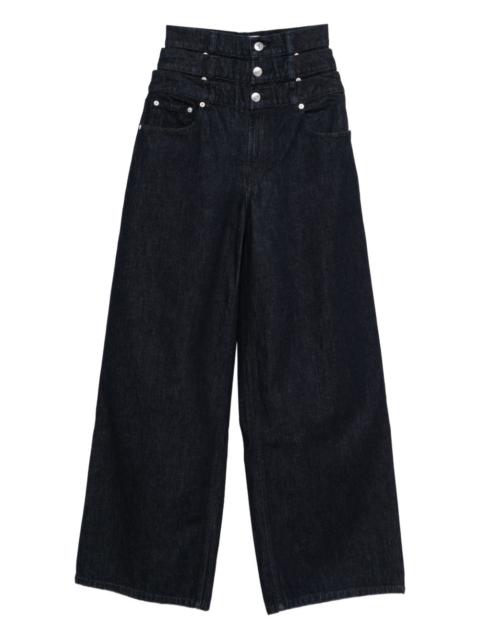 triple layered-waist jeans