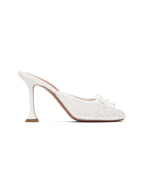 White Lila Lace Slipper 95 Heels