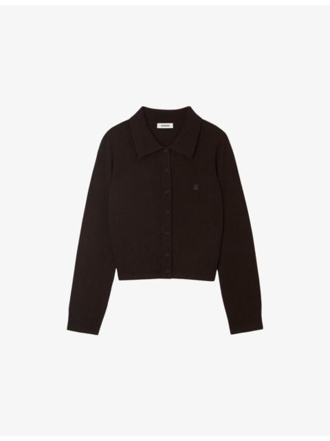 Branded Wool and Cashmere Cardigan