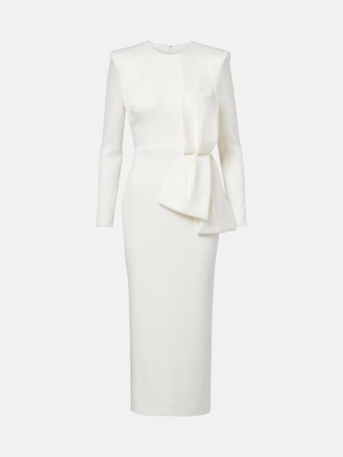 Bow-detail crêpe satin gown